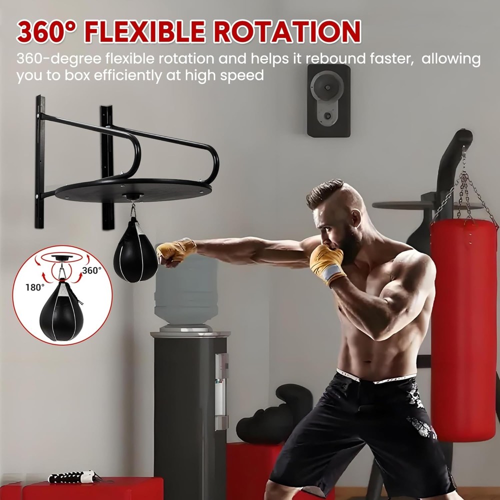 Adjustable Speed Bag Platform Kit: 24" Wall Mount Boxing Training with Swivel