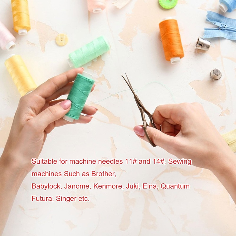 2 Spools All Purpose Sewing Thread Hand Polyester Machine Light Beige Supplies