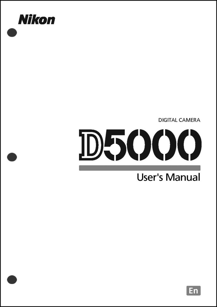 Nikon D5000 User's Manual Guide Instruction Operator Manual