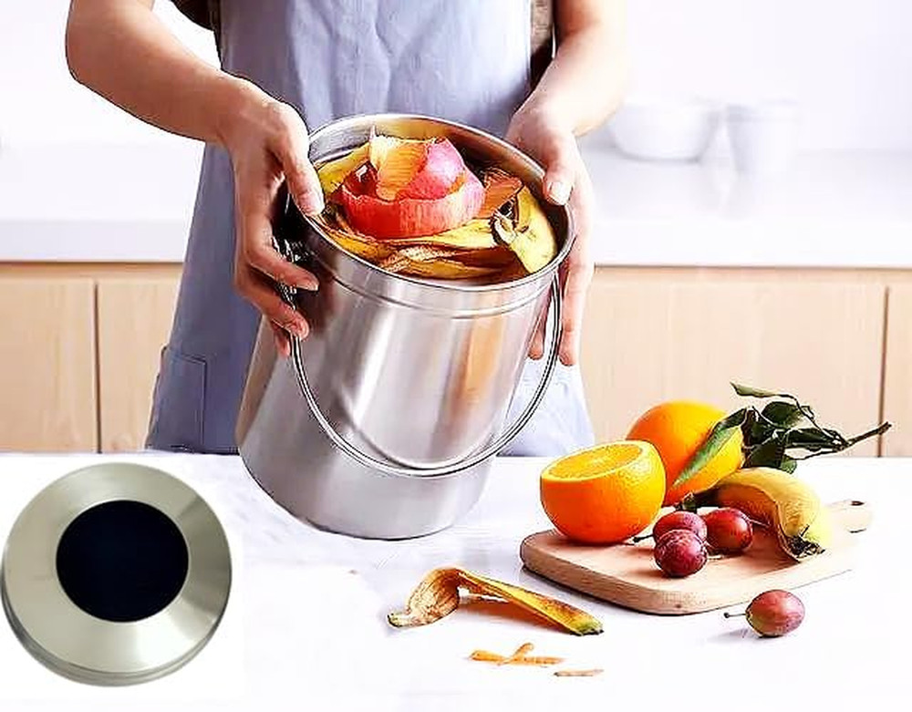 Kitchen Compost Bin Charcoal Filter 7.25 Inch Diameter Extra Thicker & Bigger-Ov