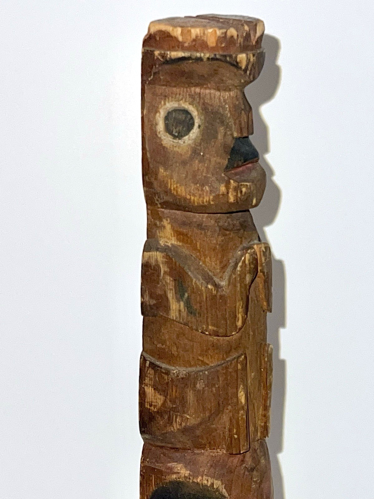 Native American Indian Pacific Northwest Coast Wood Cavred Totem; 13 1/2" Tall