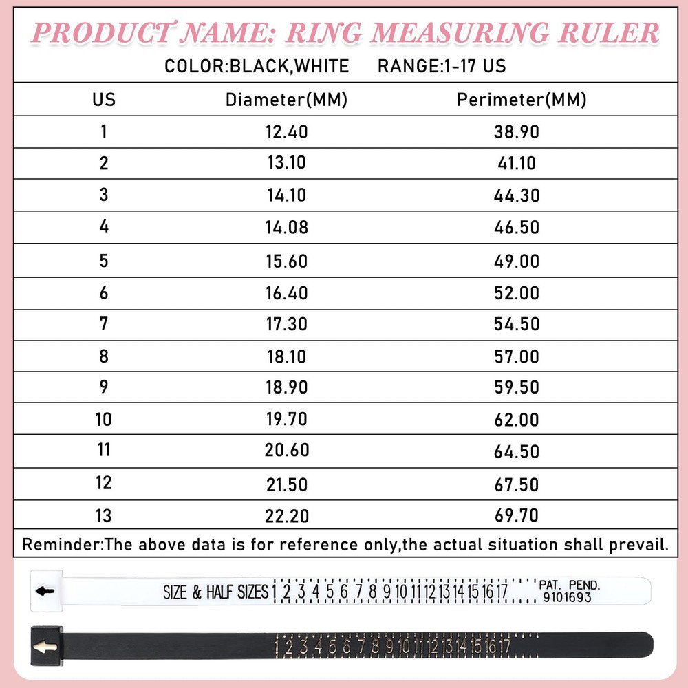 Xuhal 100 Pack Plastic Ring Sizer Bulk Reusable Finger Size white, black