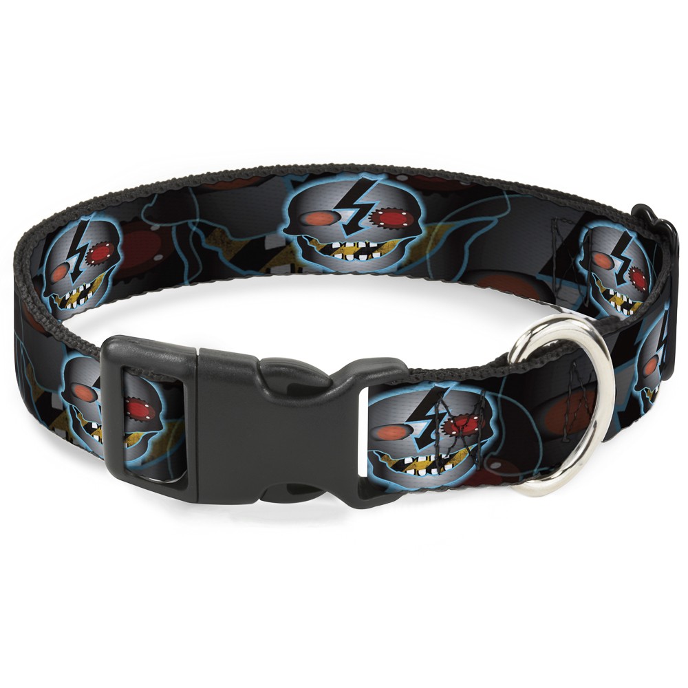 Plastic Clip Collar High Voltage Skull Large 15-24"