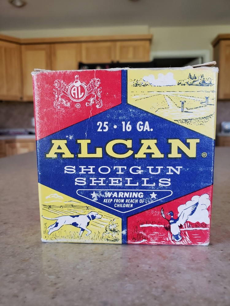Vintage Alcan Shotshell 16 Ga Box Empty USA