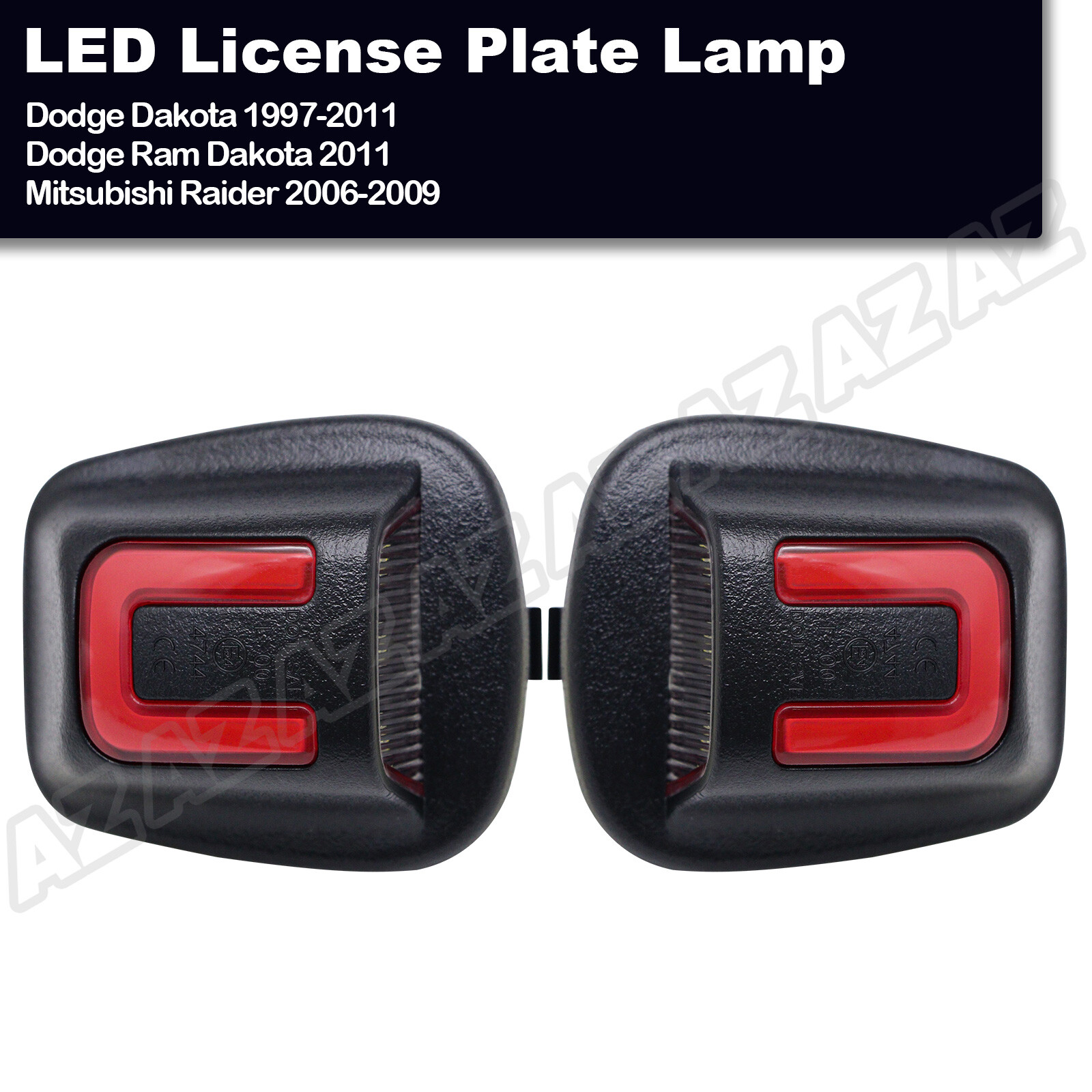 2x Red+White LED Rear Bumper Tag Light License Plate Lamp Fit 97-11 Dodge Dakota