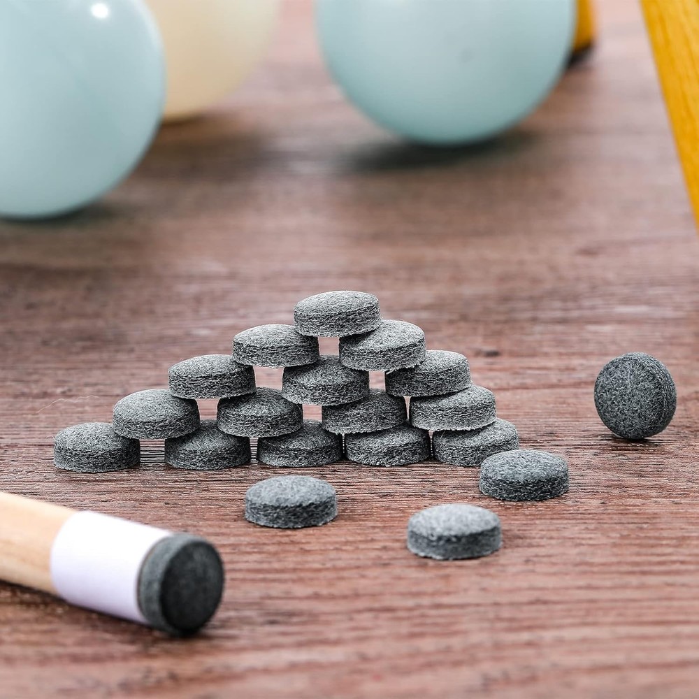 20 13mm Billiard Pool Cue Tips with Storage Box - Precision Play