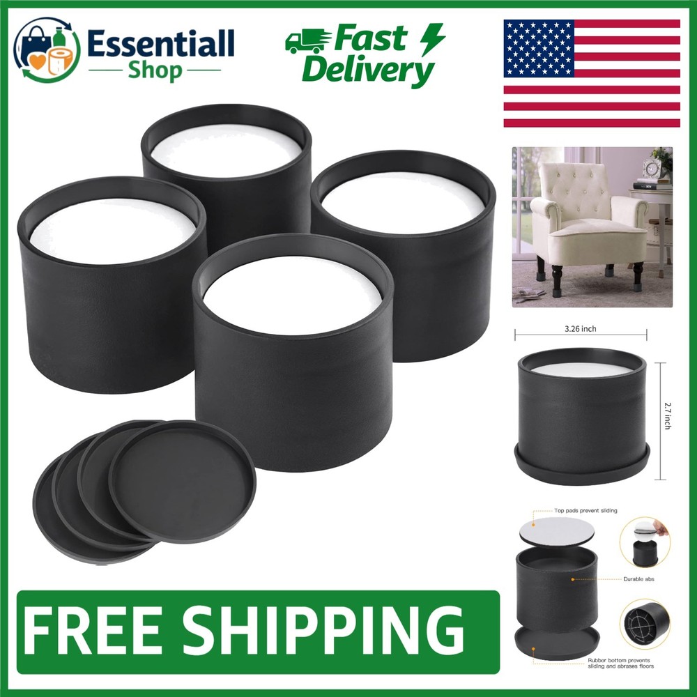 Heavy-Duty 2-Inch Bed Risers – Round Elevators for Dining Chairs and Small Couch