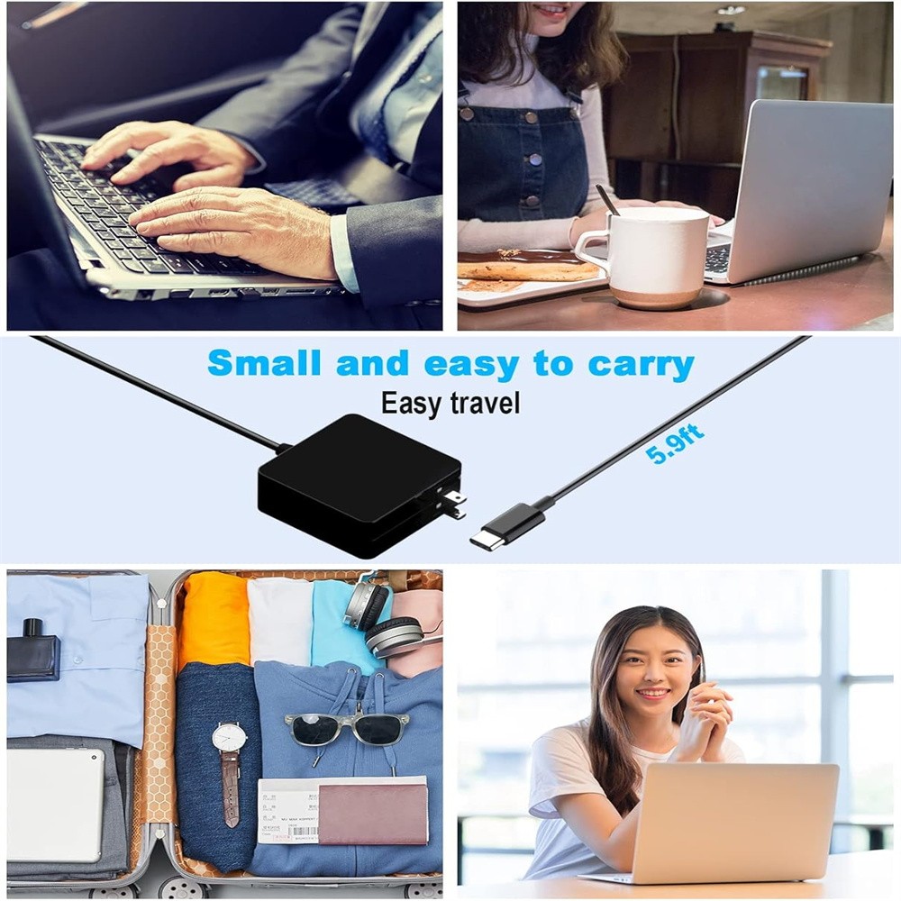 USB-C Type C Charger for Laptop Chromebook Tablet Phone 65w Universal Charge