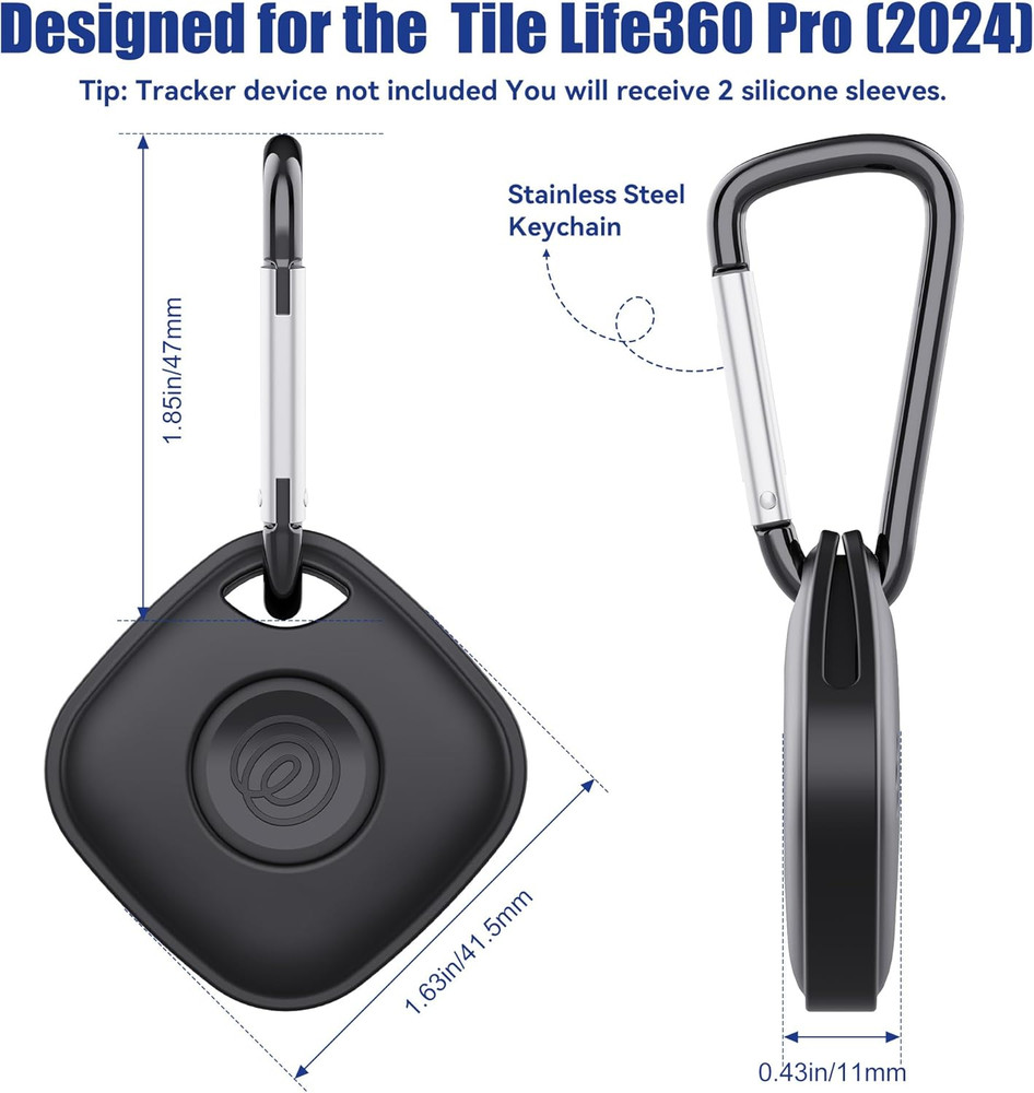 Case for Tile Life360 Mate (2024) Bluetooth Tracker with Keychain 2-Pack So