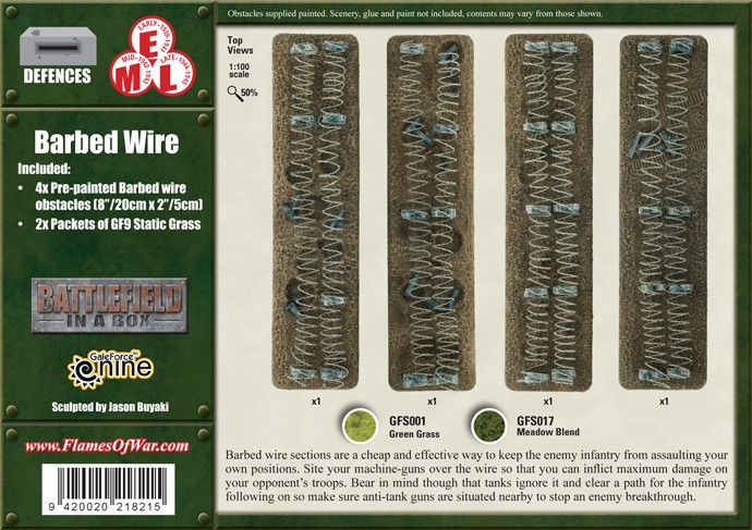 Battlefront BB132 Barbed Wire Obstacles (4) Gaming Terrain