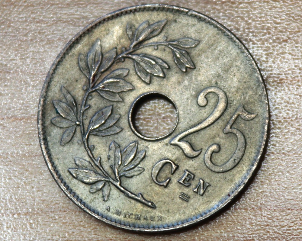 1921 Belgium 25 Centimes Dutch text