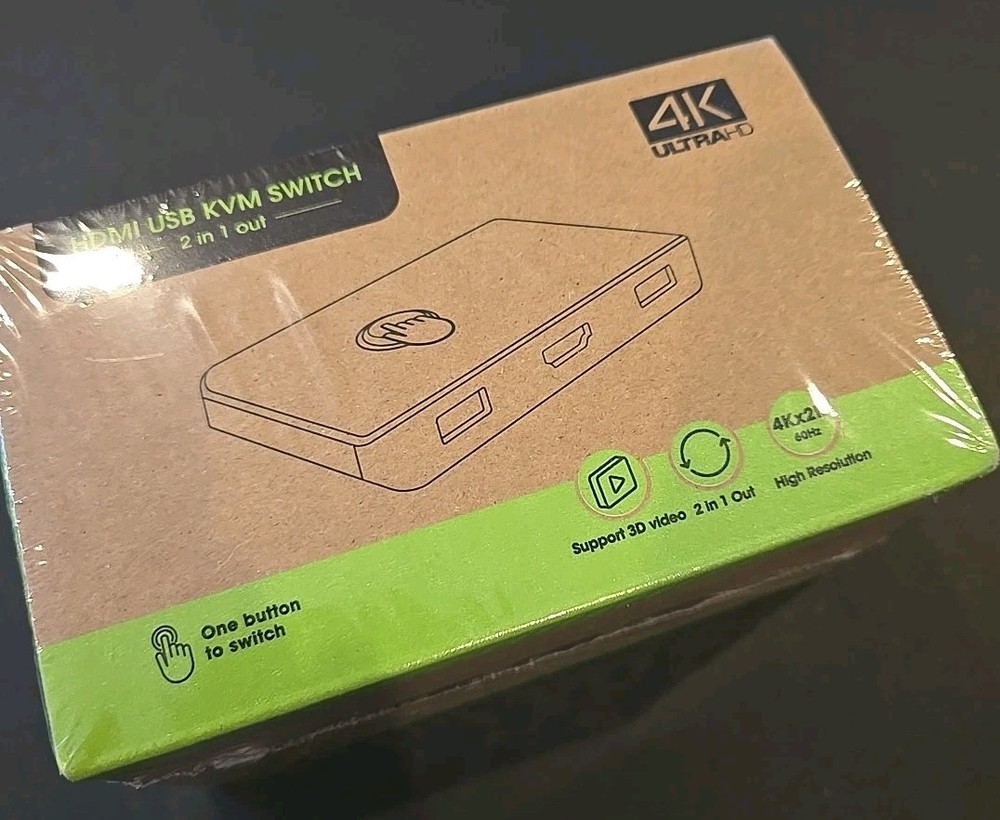 HDMI USB KVM SWITCH 4K ULTRA HD New-Sealed (D-22)