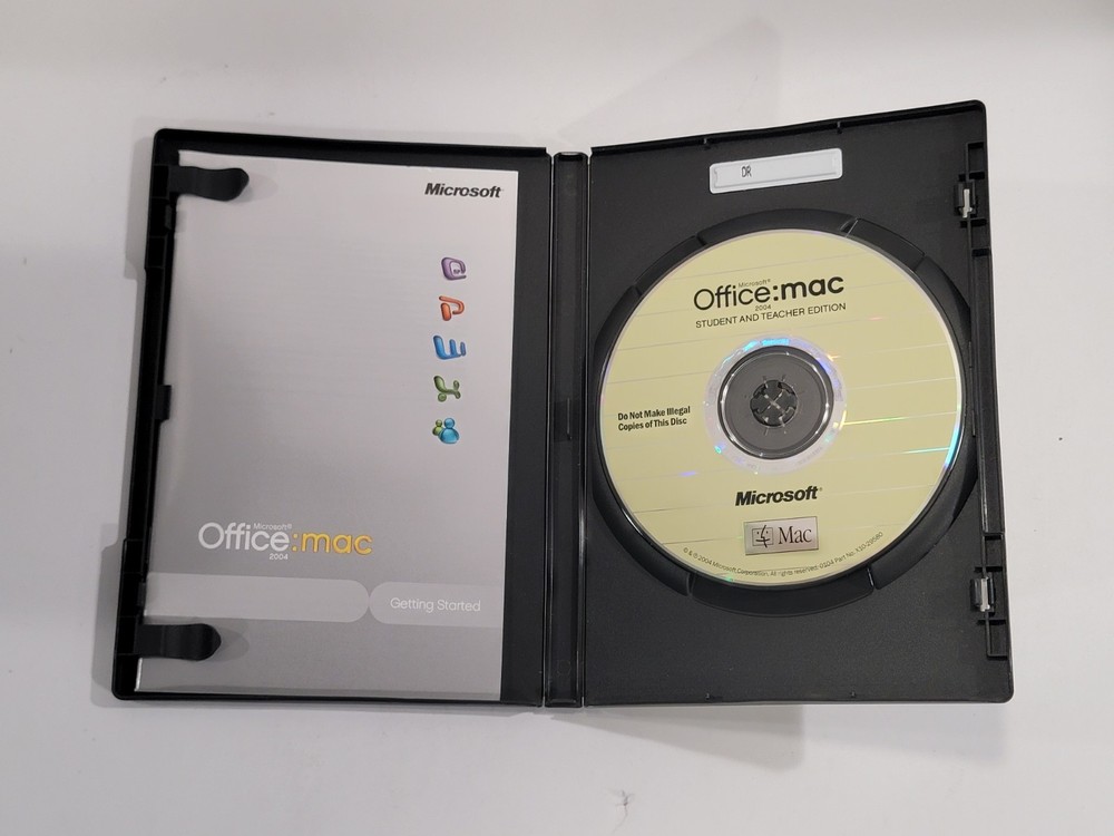 Microsoft Office Mac 2004 Student and Teacher Edition Software 3 keys w/ booklet