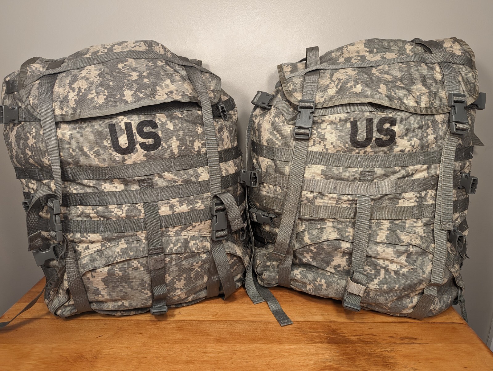 2 - US Military Surplus Rucksack USGI Large Field Pack MOLLE II ACU Modular GC