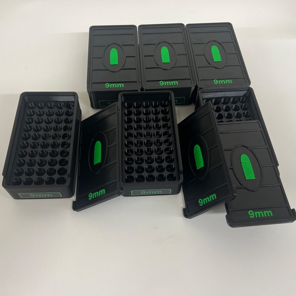 Stackable 9mm  Ammo Box 50rd Capacity (6Pack)