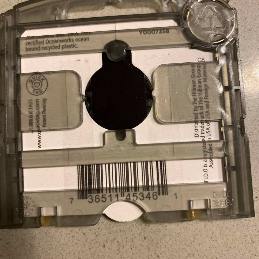 Fido Eng Pet ID Tag Small Black Circle Design