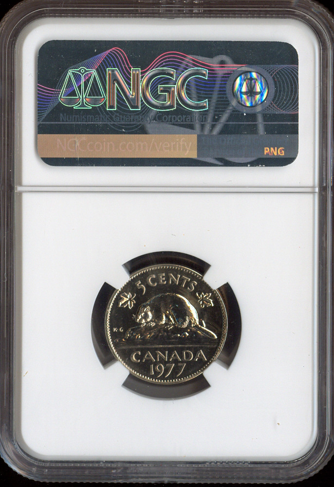 1977 Canada 5 Cents 5C NGC MS67 MAC - Quality