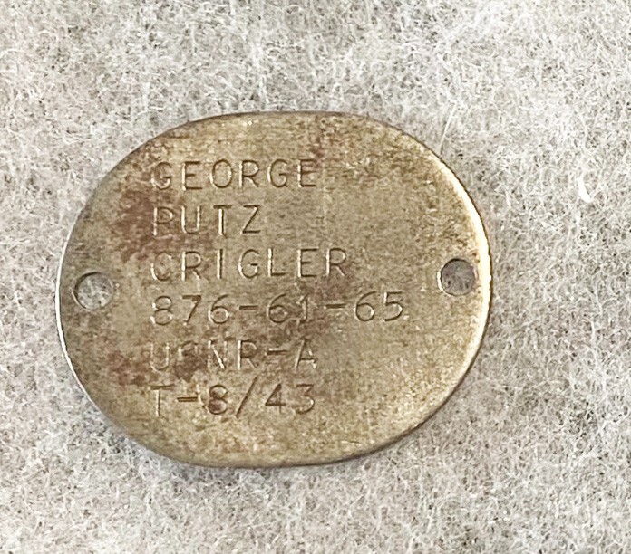 WWII USNR Single George Crigler T-43 Dog Tag