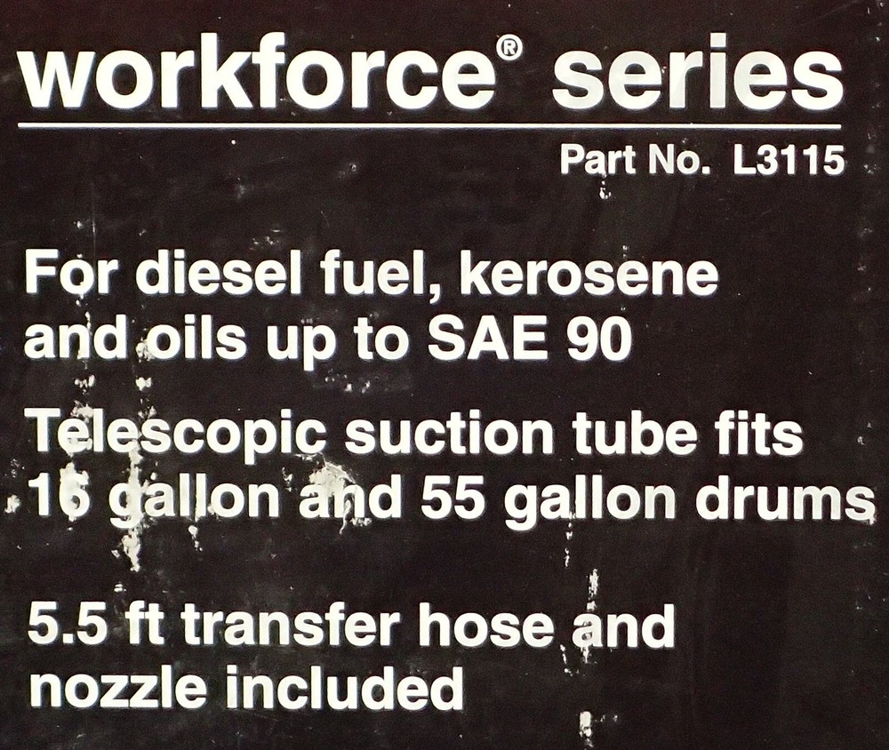 Legacy Workforce L3115 MULTI PURPOSE PUMP 5-1/2 ft. Transfer Hose & Nozzle