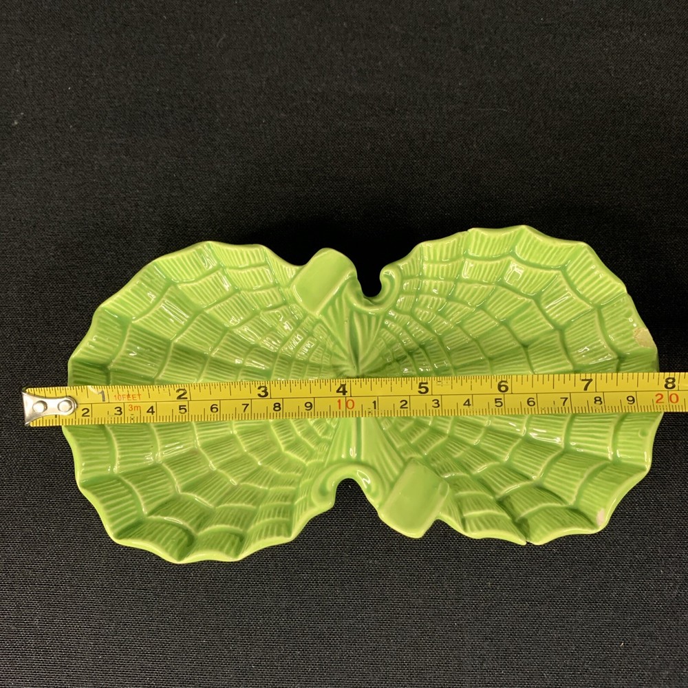 Vintage Lime Green Spider Web Design Ashtray