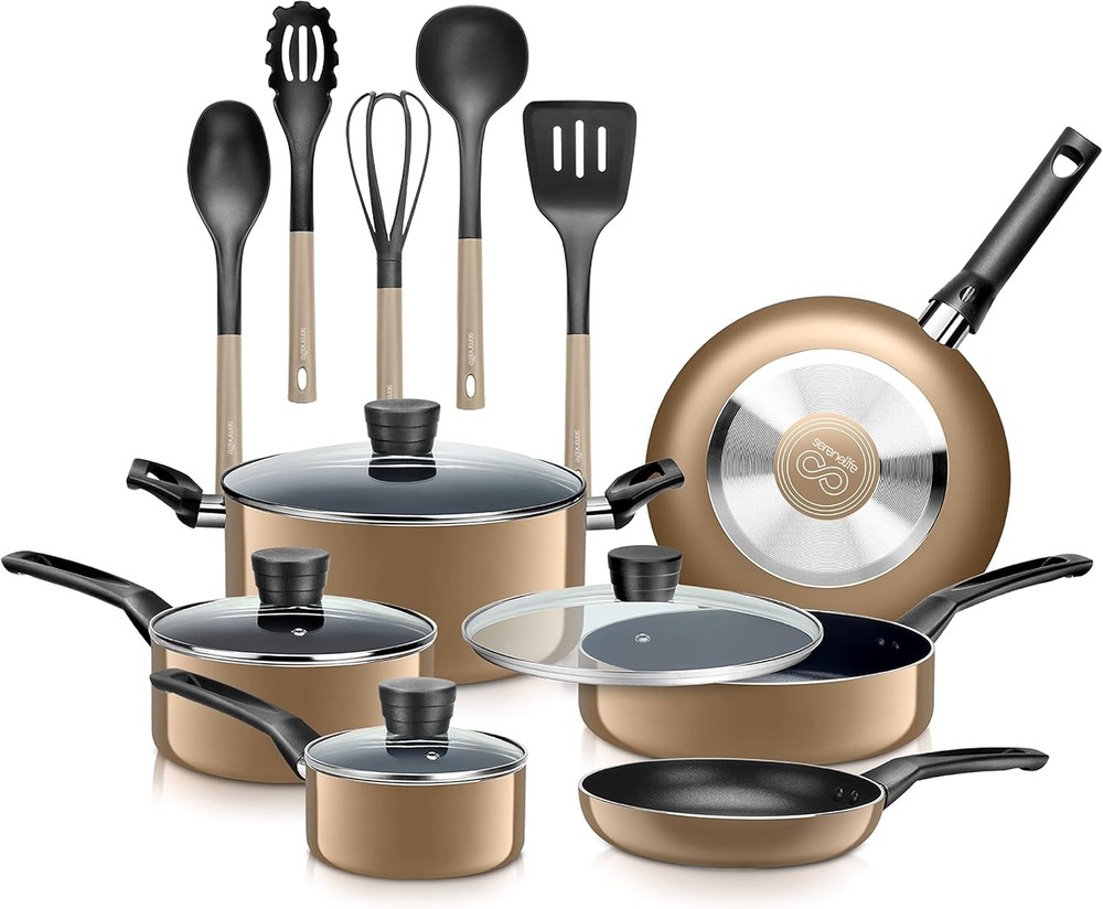 Kitchen Pots & Pans Basic Cookware Black Non-Stick Coating Inside