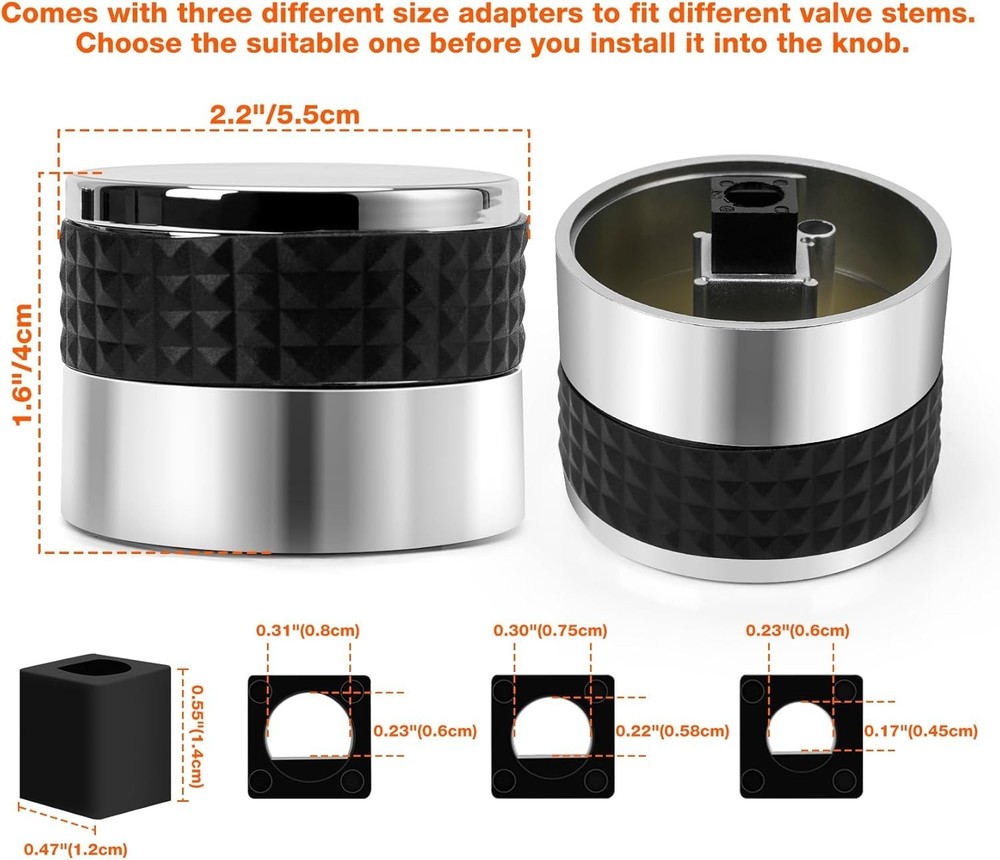 Only fire 4pcs Gas Grill Control Knobs, Chrome Plated Plastic Burner Knobs Re...