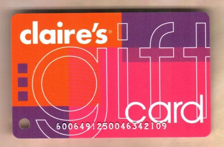 CLAIRE'S Classic Logo ( 2006 ) Gift Card ( $0 )