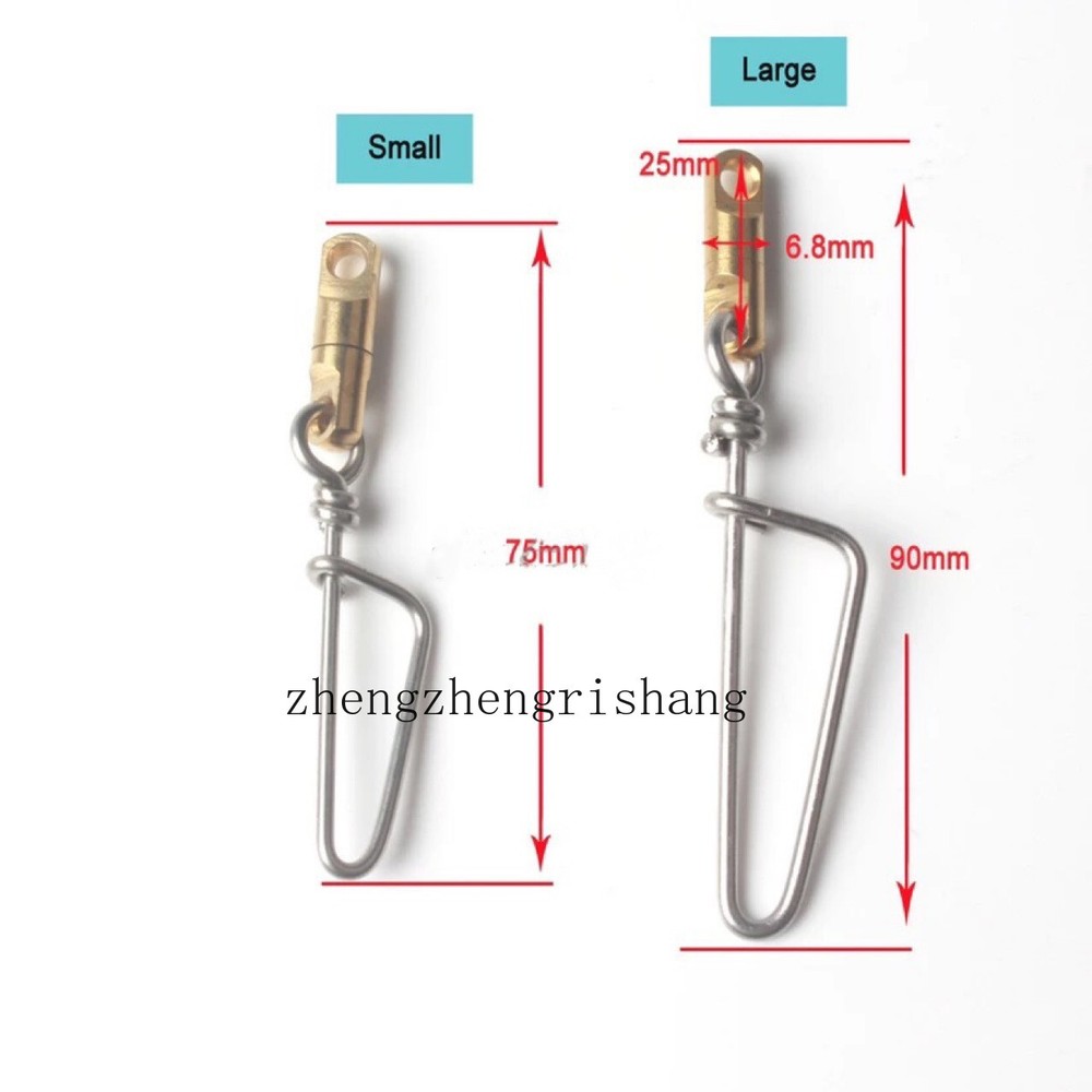 10pcs/lot Fishing Snap Swivels With Interlock Barrel Swivel Connector Solid Ring