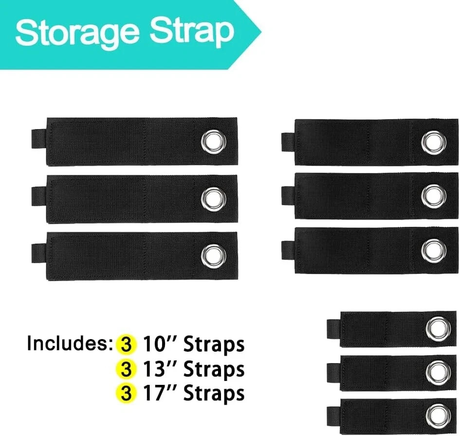 Heavy-Duty Storage Straps - 9 Pack Hook and Loop Hanging Extension Tool Cord...