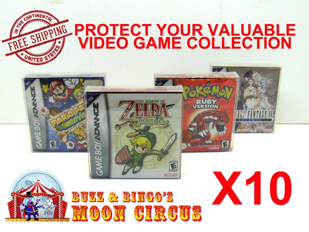 10x NINTENDO GAME BOY ADVANCE GAME BOX - PROTECTIVE BOX PROTECTOR SLEEVE CASE