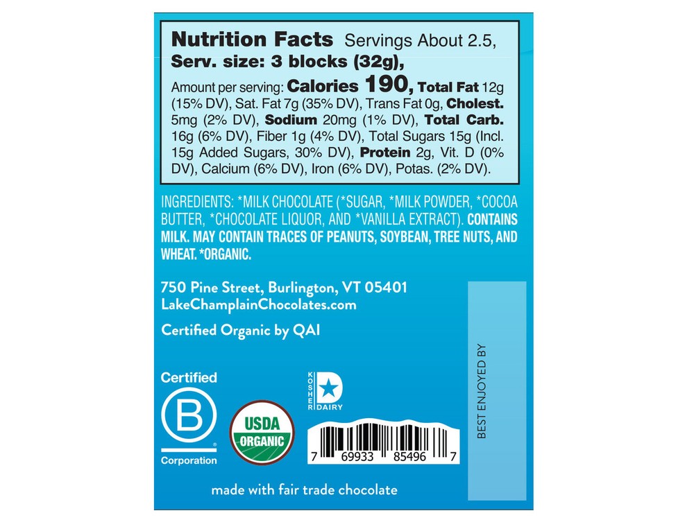 Lake Champlain Chocolates® 38% Milk Chocolate Bar