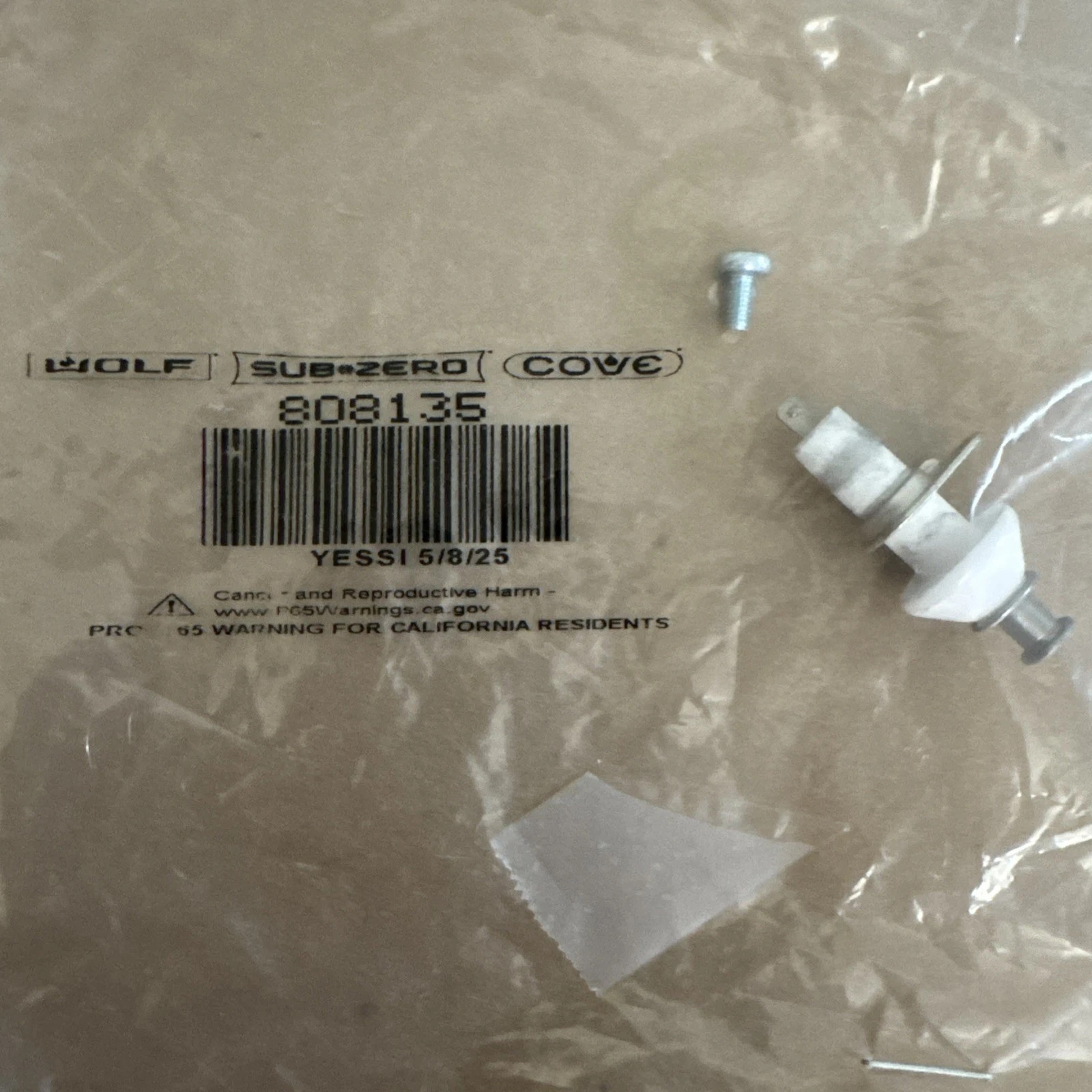 BRAND NEW OEM WOLF RANGE IGNITER ELECTRODE PART#808135 FAST QUICK SHIPPING!!!