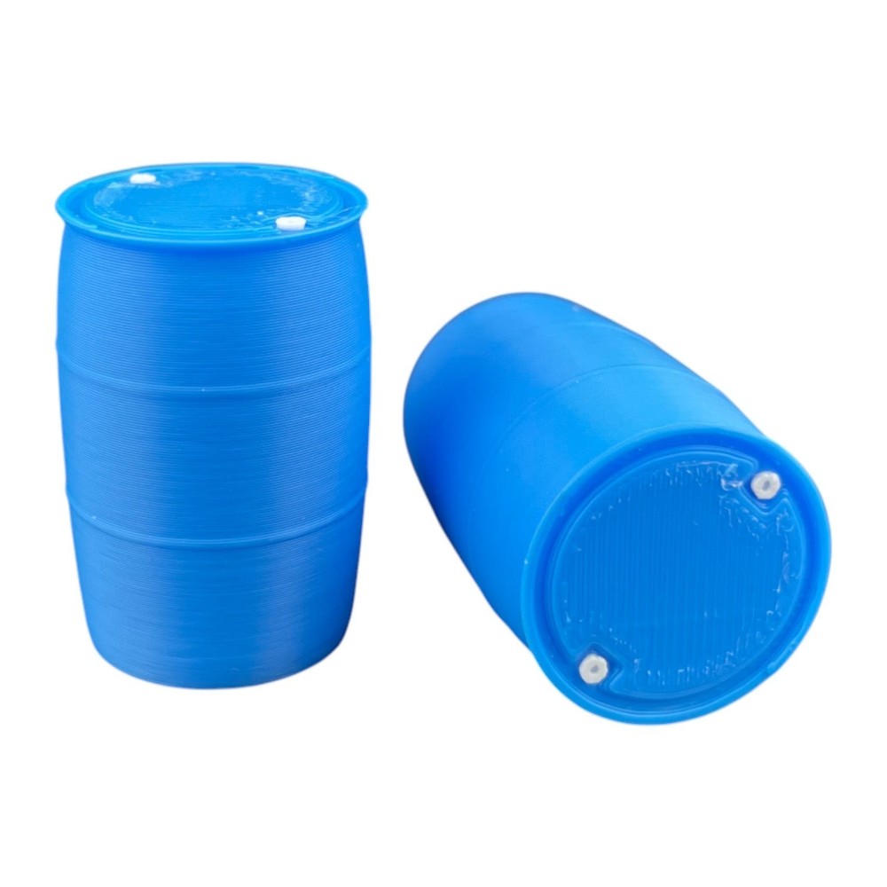 55 Gallon Plastic Barrel/Drum (6pc) Blue - G - 1:24 - Scale Model