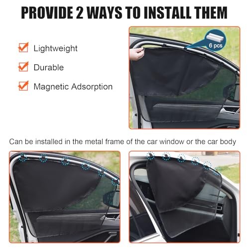 Car Window Sun Shade for Driver Side Window, 2 Pcs 2pcs for Front Side Windows