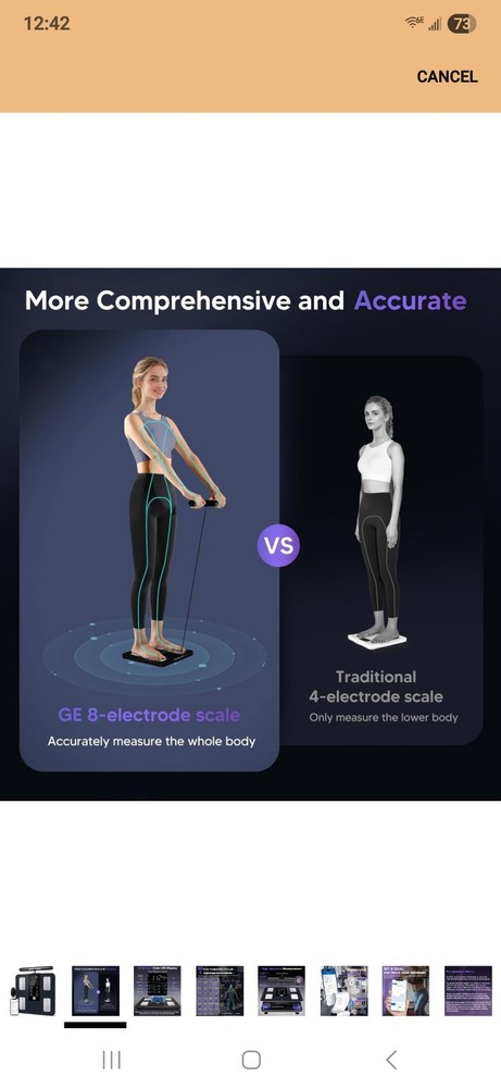 GE 8-Electrode Bluetooth Digital Scale Body Composition Analyzer Black