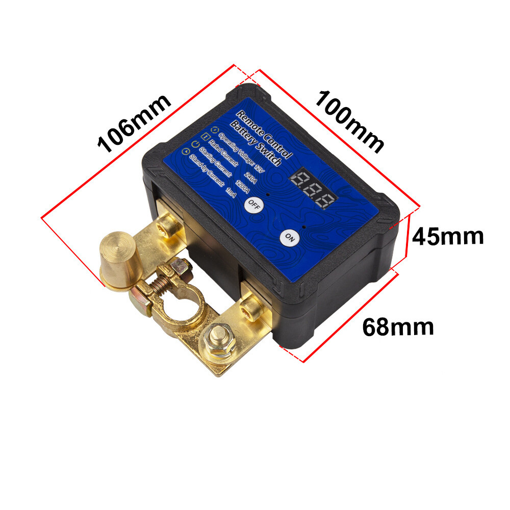 Remote Battery Disconnect Switch 12V 240A Kill Switch for Car with Led Voltage