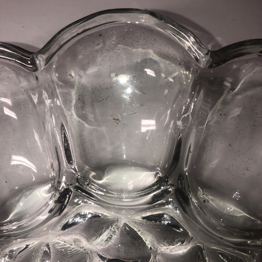 Depression Glass Crystal Bowl Diameter 10”
