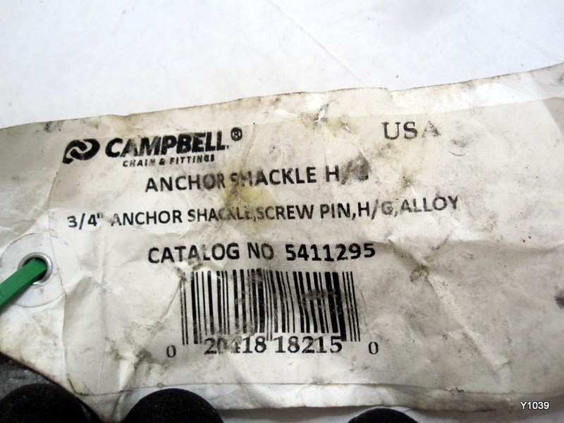 Campbell 3/4" Screw Pin Anchor Shackle - 5411295 - 7 Ton W.L.L.