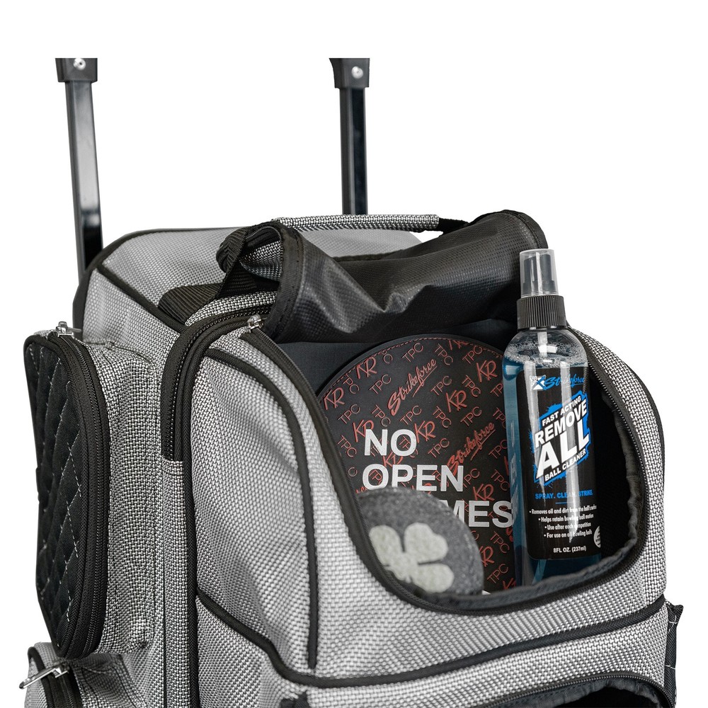 KR Strikeforce Royal Flush Black/Silver 4x4 4 Ball Roller Bowling Bag
