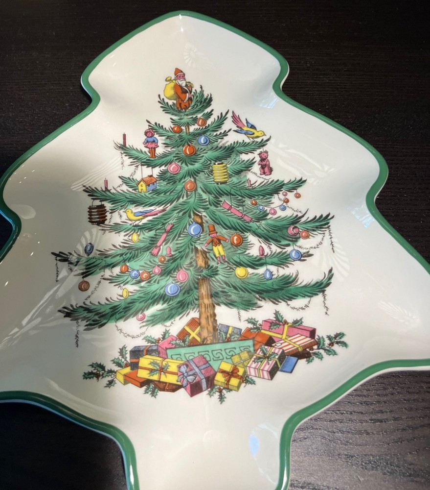 SPODE Christmas Tree-Shaped Dessert Dish S3324