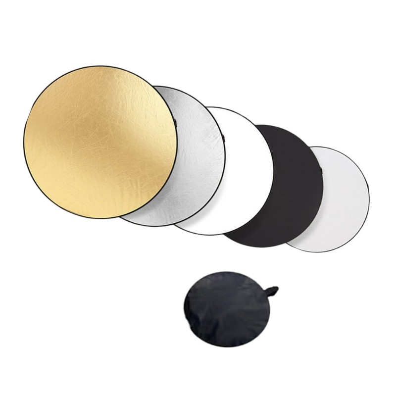 5 In 1 Photography Reflector With Silver Gold White Black Light Diffuser Panel