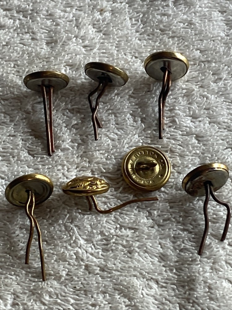 7 Gold Military Eagle Buttons 5/8" Across