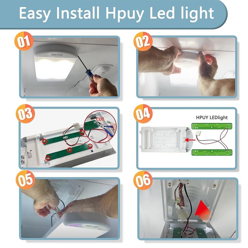 Refrigerator LED Light Module Replacement with Metal Frame For W11043011