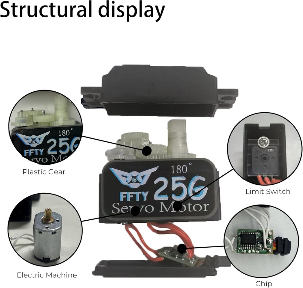 2PCS 25G Micro Servo, RC Mini Digital Servo Motor Control Angle 180° for...