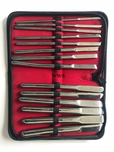 Hegar FLAT ENDED URETHRAL SOUNDS 14 PIECE KIT 