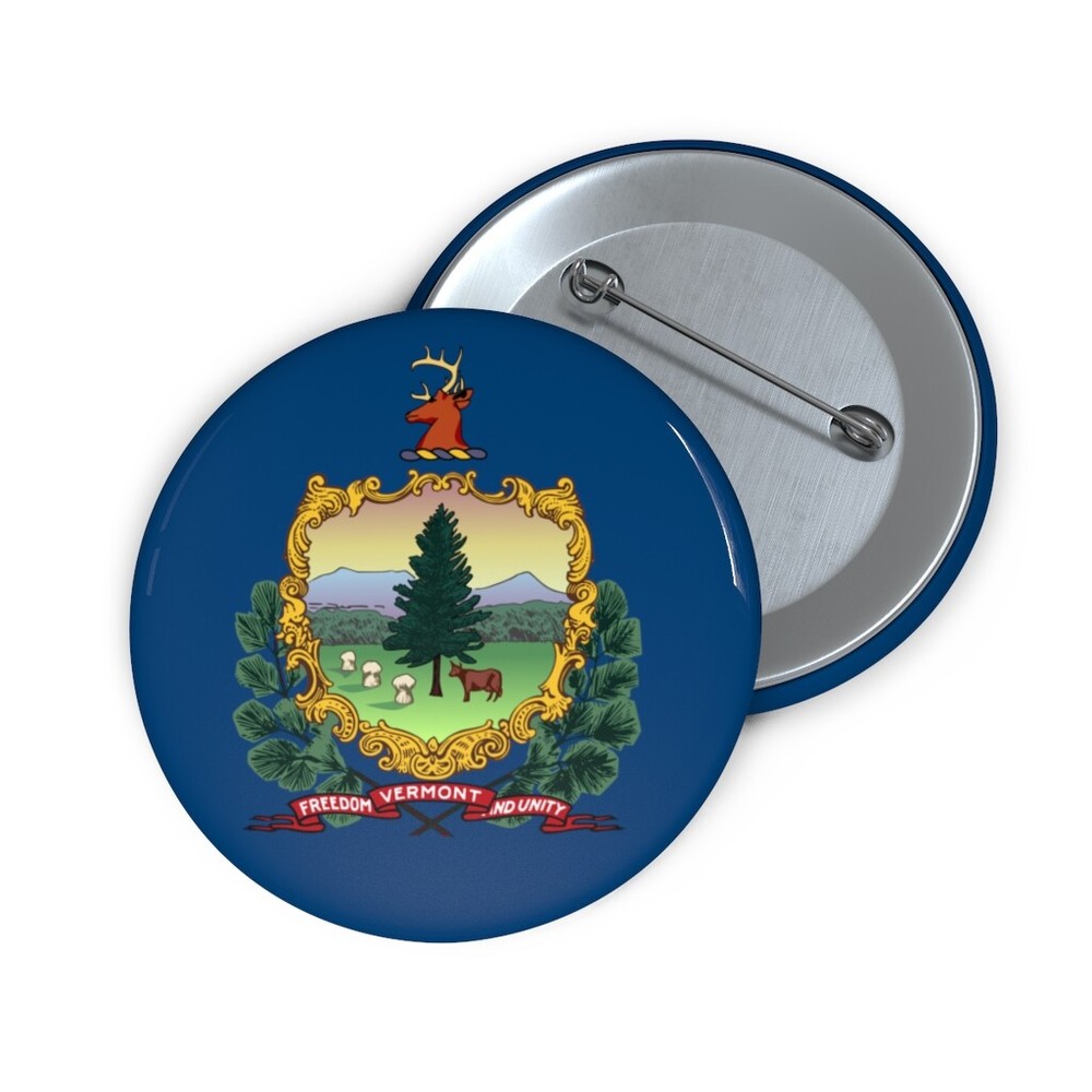 Official State of Vermont Flag Button