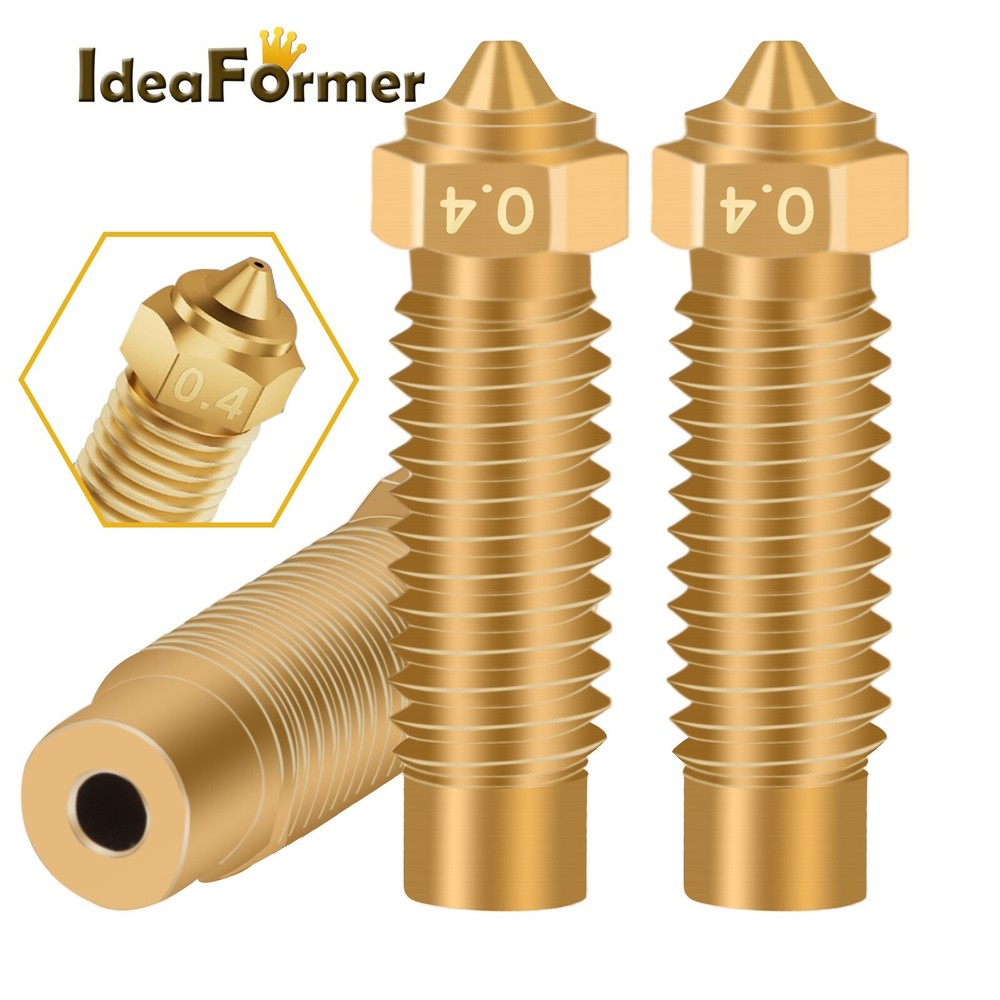 5 PCS 0.4mm Brass Nozzle for Elegoo Neptune 4 Plus/4 Max 3D Printers