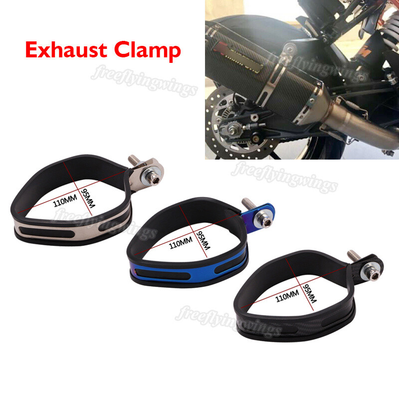 Universal Motorcycle Exhaust Muffler Tip Mounting Clamp Tip Hanger Strap Bracket