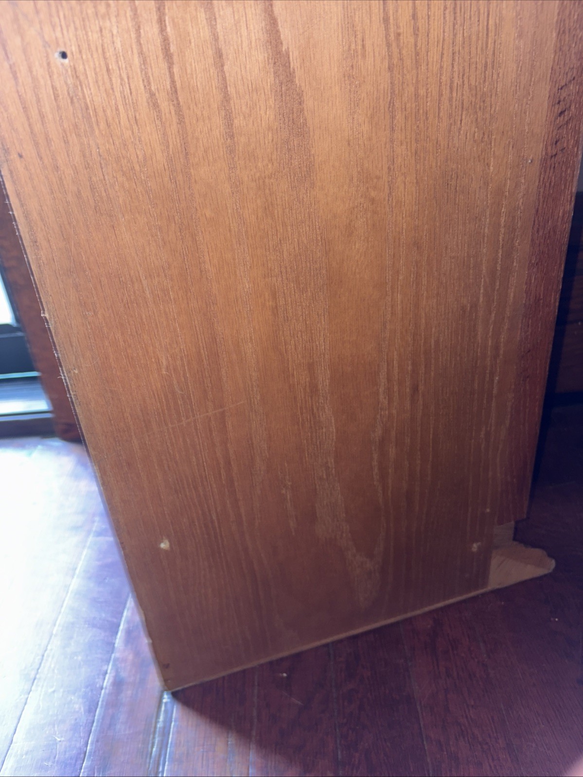 Vintage Oak Curio Corner Cabinet Shelf Display Farmhouse