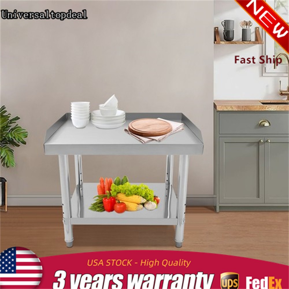 Stainless Steel 30" x 24" Commercial Kitchen Work Prep Table with Backsplash